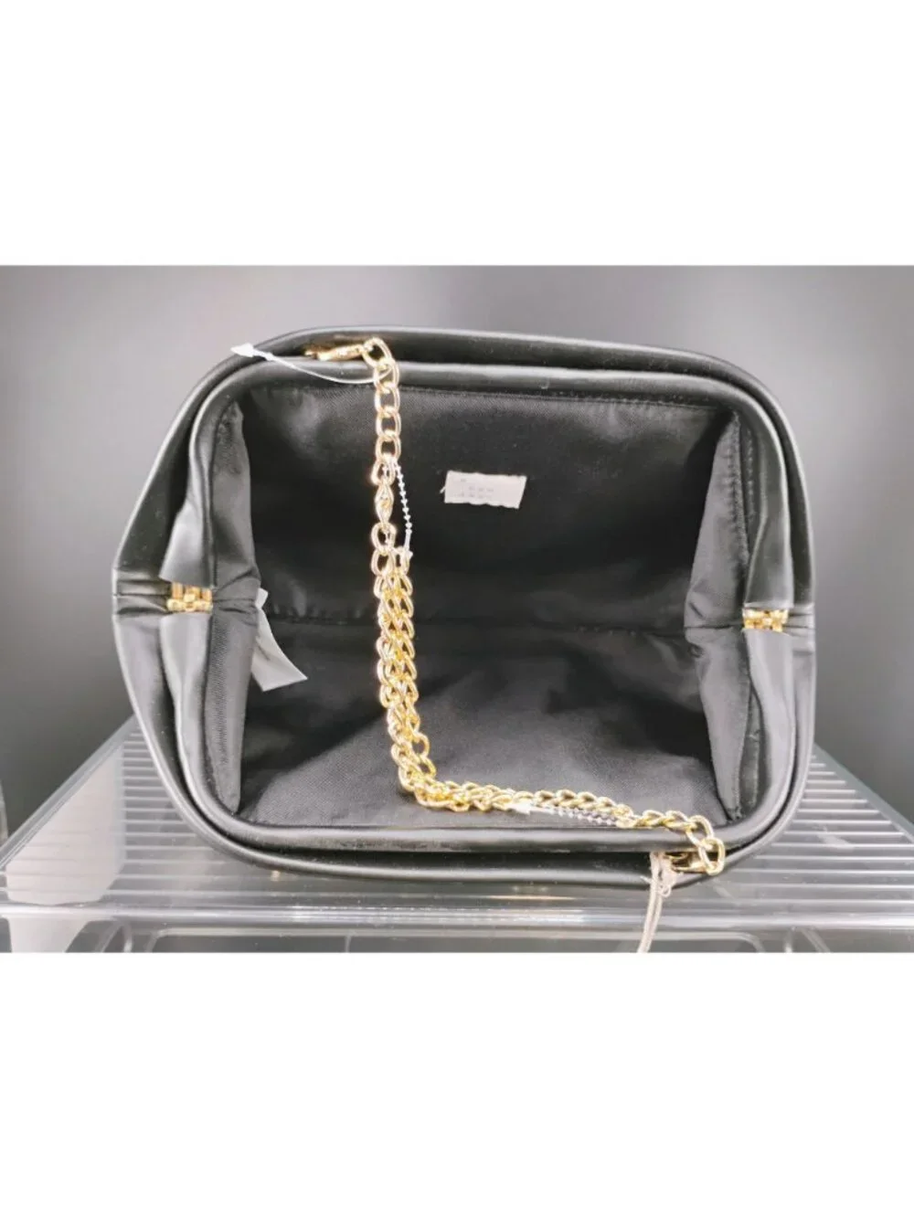A New Day Black Studded Clutch With Detachable Shoulder Strap